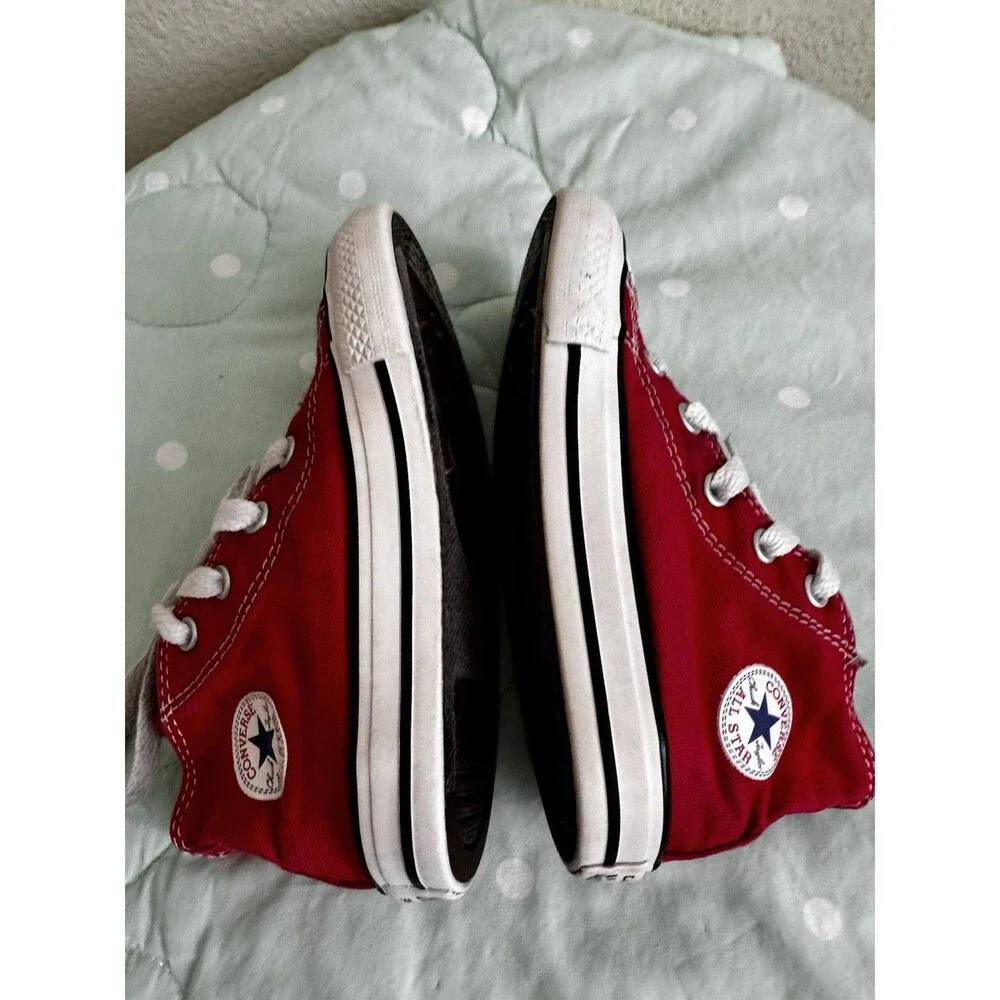 Converse Chuck Taylor All Star Unisex Kids Red High Top Lace Up Textile US 8